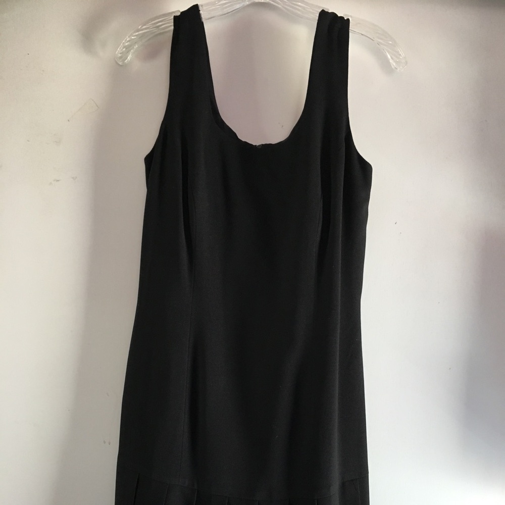 Black Dress with Pleated Hem